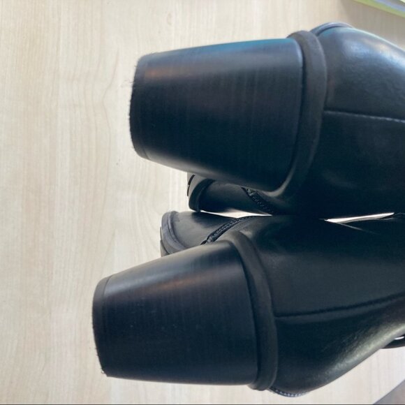 DORKING Sz 40 by Fluchos Made In Spain Inner Zipper Stacked Heel Leather Booties - Picture 9 of 9